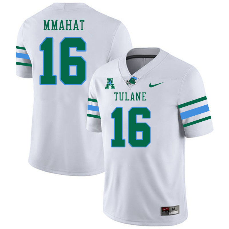 Tulane Green Wave #16 Garrett Mmahat College Football Jerseys Stitched Sale-White